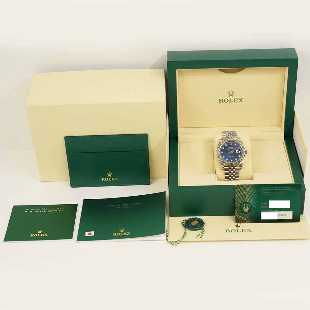 Rolex Datejust 41 Stainless Steel and White Gold Blue Diamond Dial 126334G