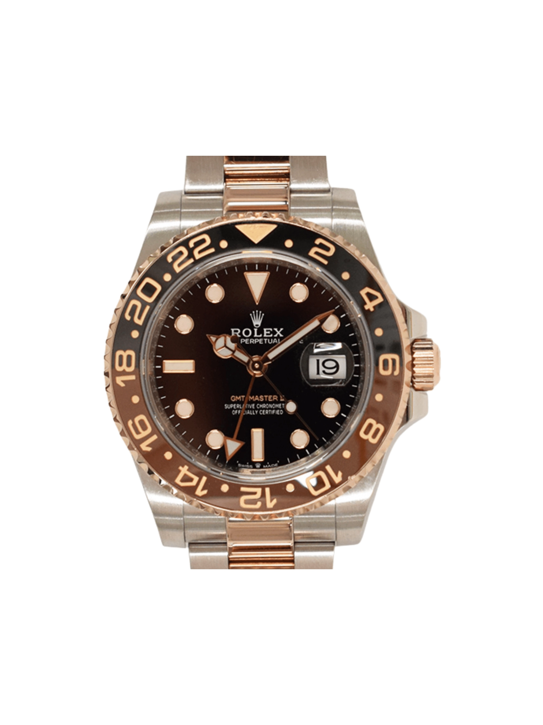 Rolex GMT-Master II Stainless Steel and Rose Gold "Root Beer" Black Dial 126711CHNR