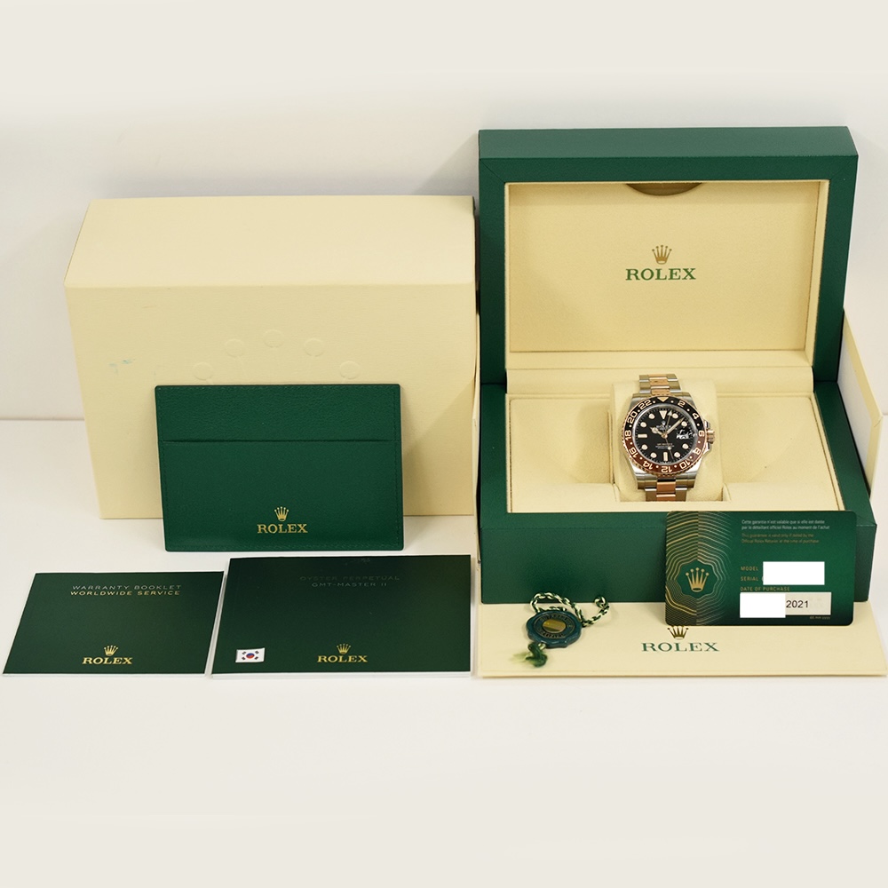 Rolex GMT-Master II Stainless Steel and Rose Gold "Root Beer" Black Dial 126711CHNR