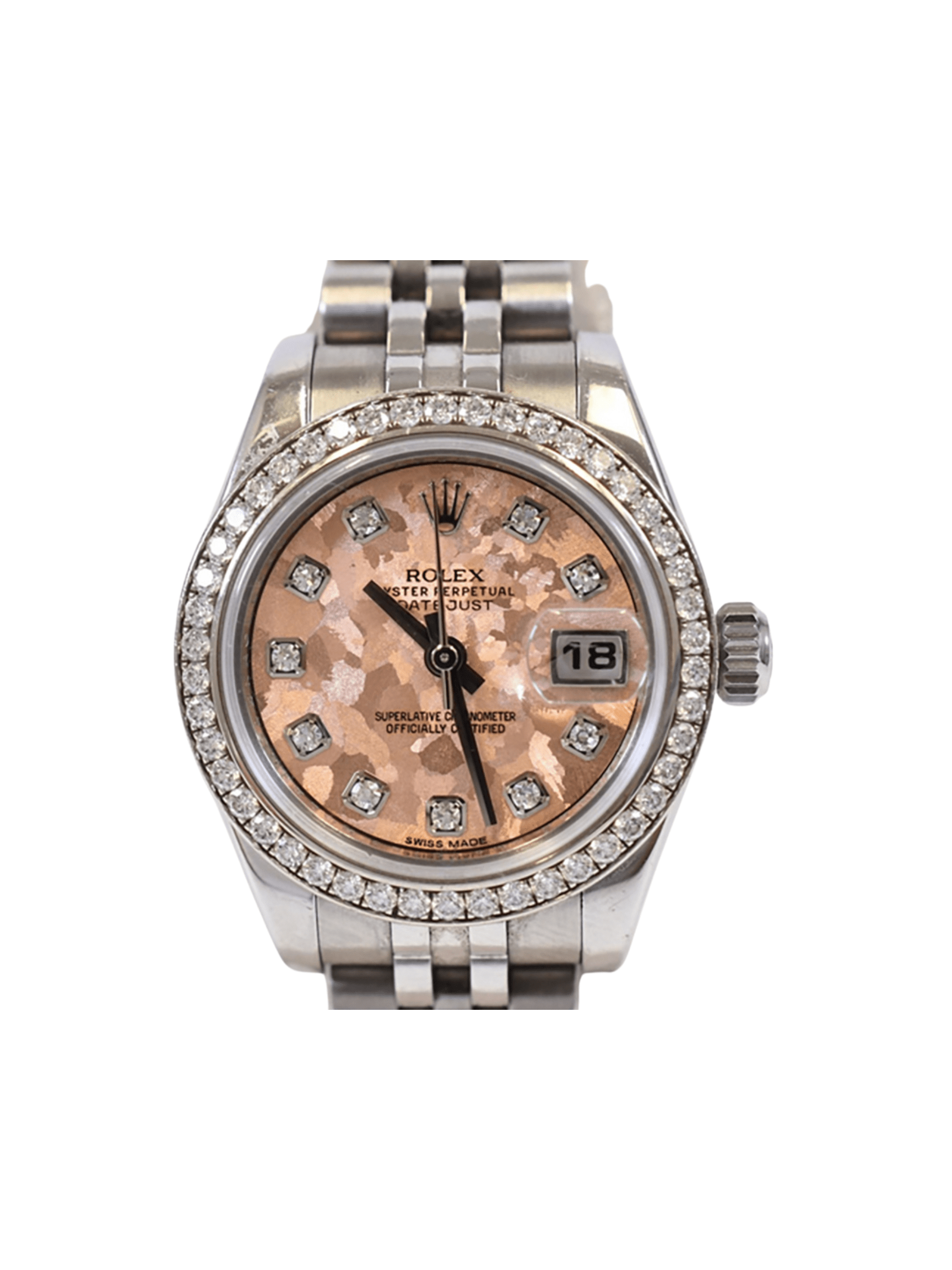 Rolex Lady-Datejust 26 Stainless Steel and White Gold Pink Diamond Dial 179384RBR