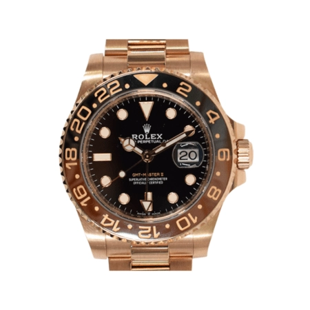 Rolex GMT-Master II Rose Gold "Root Beer" Black Dial 126715CHNR