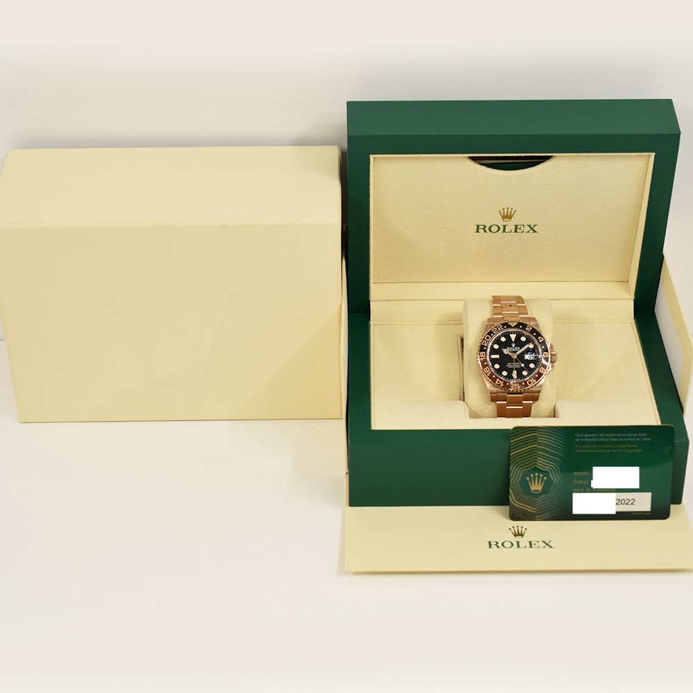 Rolex GMT-Master II Rose Gold "Root Beer" Black Dial 126715CHNR
