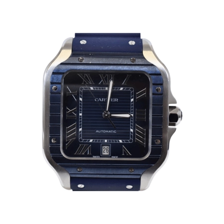 Cartier Santos de Cartier Stainless Steel Blue Roman Dial WSSA0048