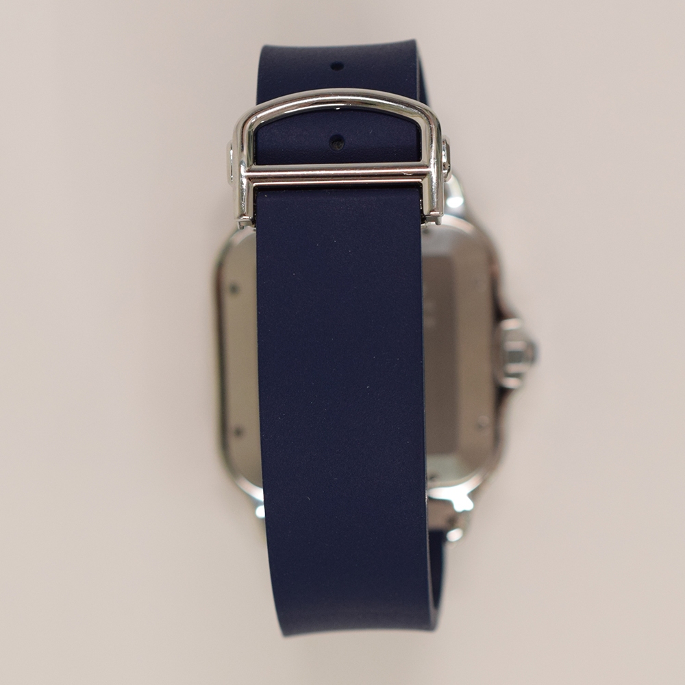 Cartier Santos de Cartier Stainless Steel Blue Roman Dial WSSA0048