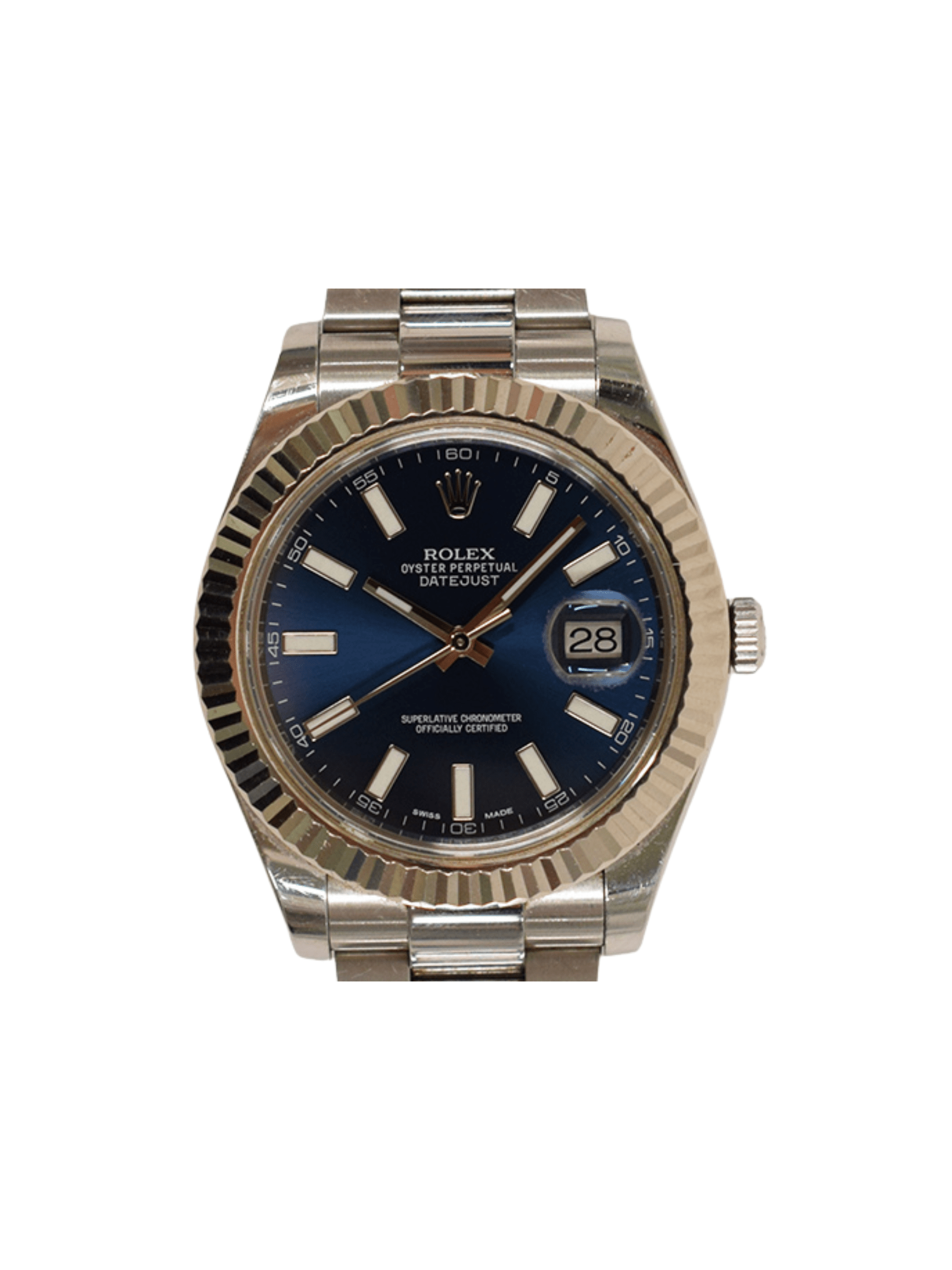Rolex Datejust II Stainless Steel and White Gold Blue Dial 116334