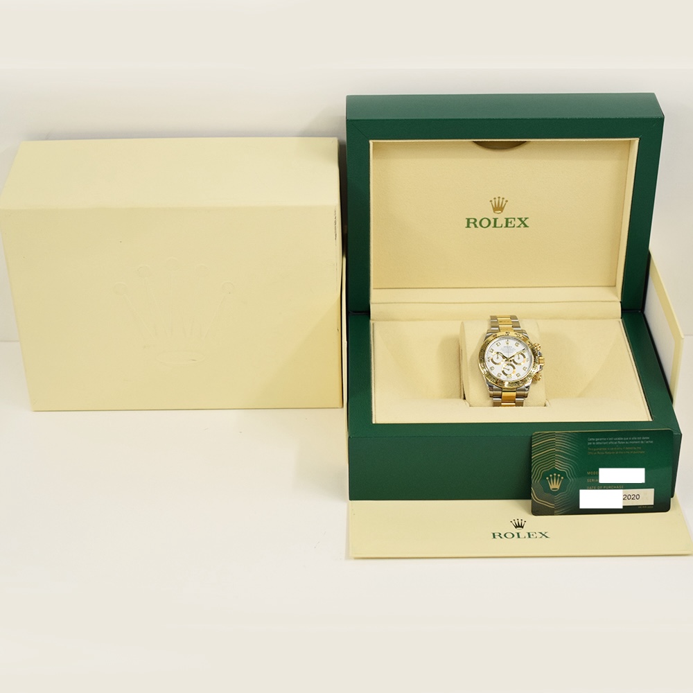 Rolex Daytona Stainless Steel and Yellow Gold White Diamond Dial 116503G