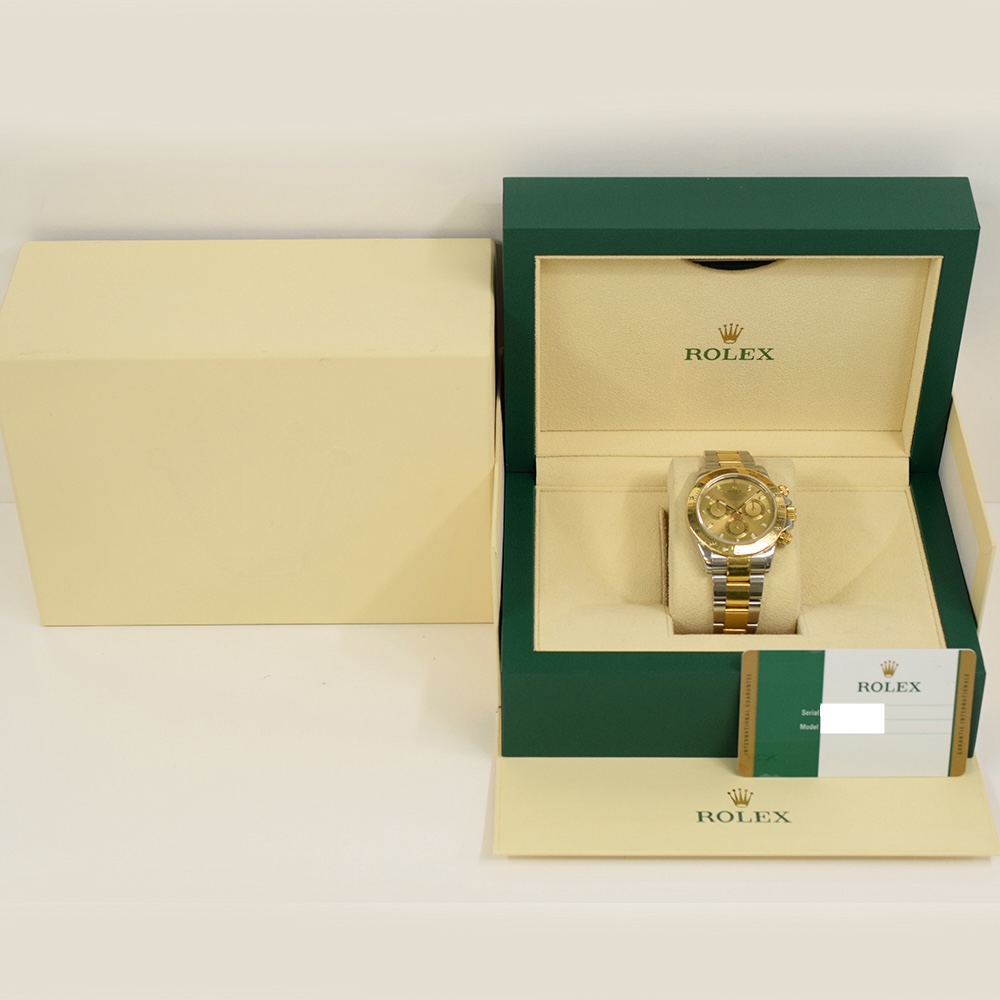 Rolex Daytona Stainless Steel and Yellow Gold Champagne Dial 116523
