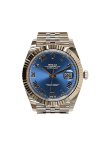 Rolex Datejust Stainless Steel and White Gold Blue Roman Dial 126334