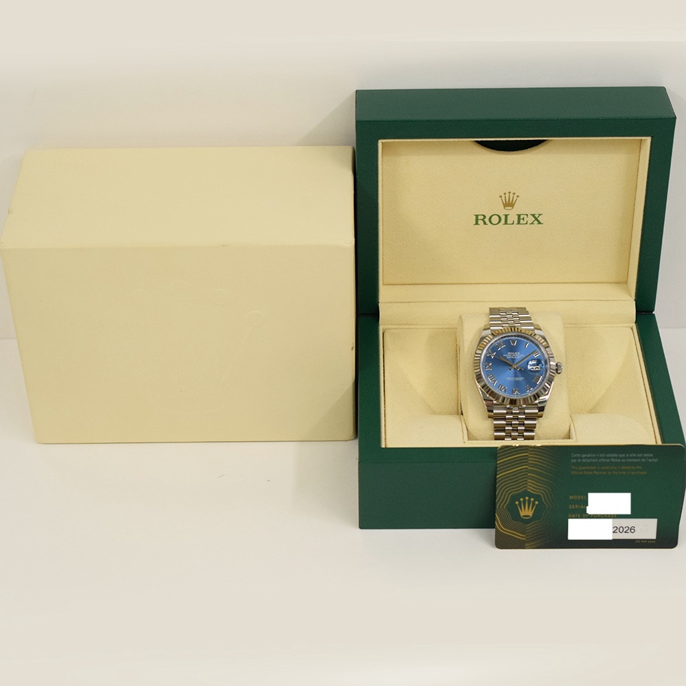 Rolex Datejust Stainless Steel and White Gold Blue Roman Dial 126334