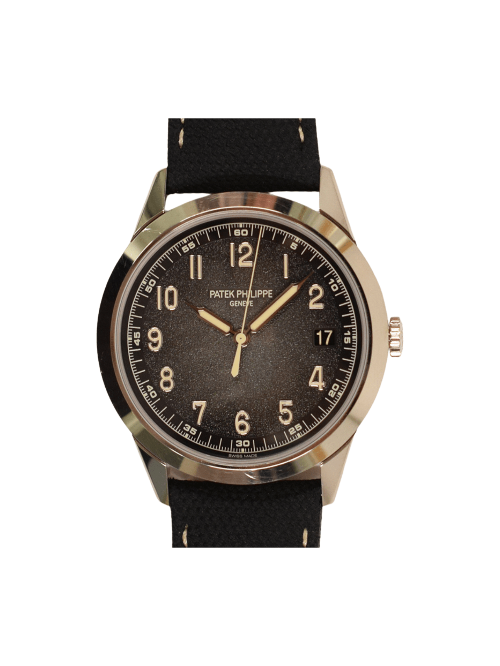 Patek Philippe Calatrava Date White Gold Black Arabic Dial 5226G-001