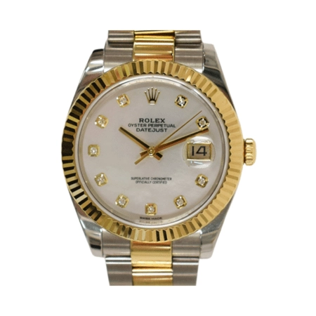Rolex Datejust 41 Stainless Steel and Yellow Gold Mother of Pearl Diamond Dial 126333G