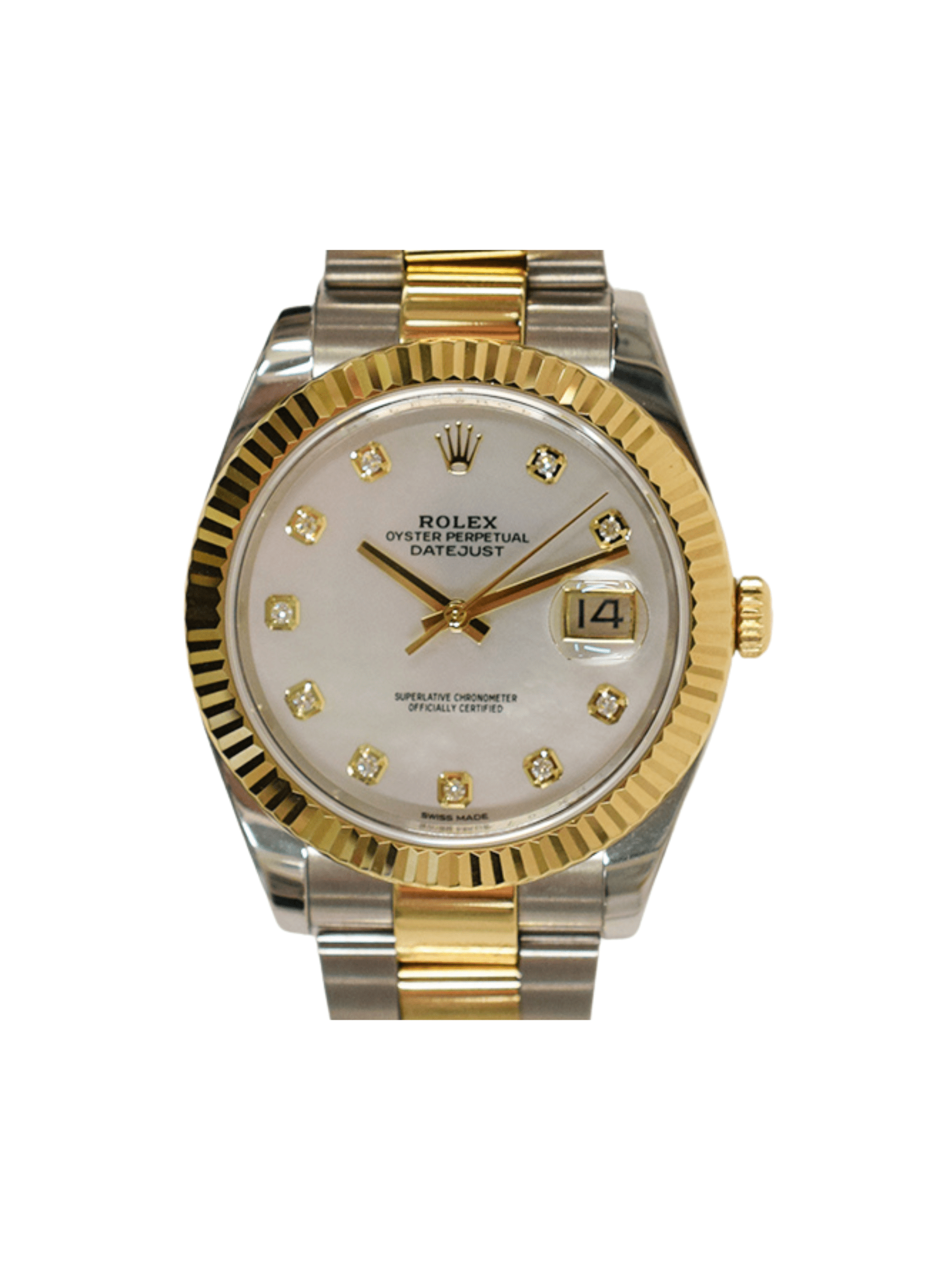 Rolex Datejust 41 Stainless Steel and Yellow Gold Mother of Pearl Diamond Dial 126333G