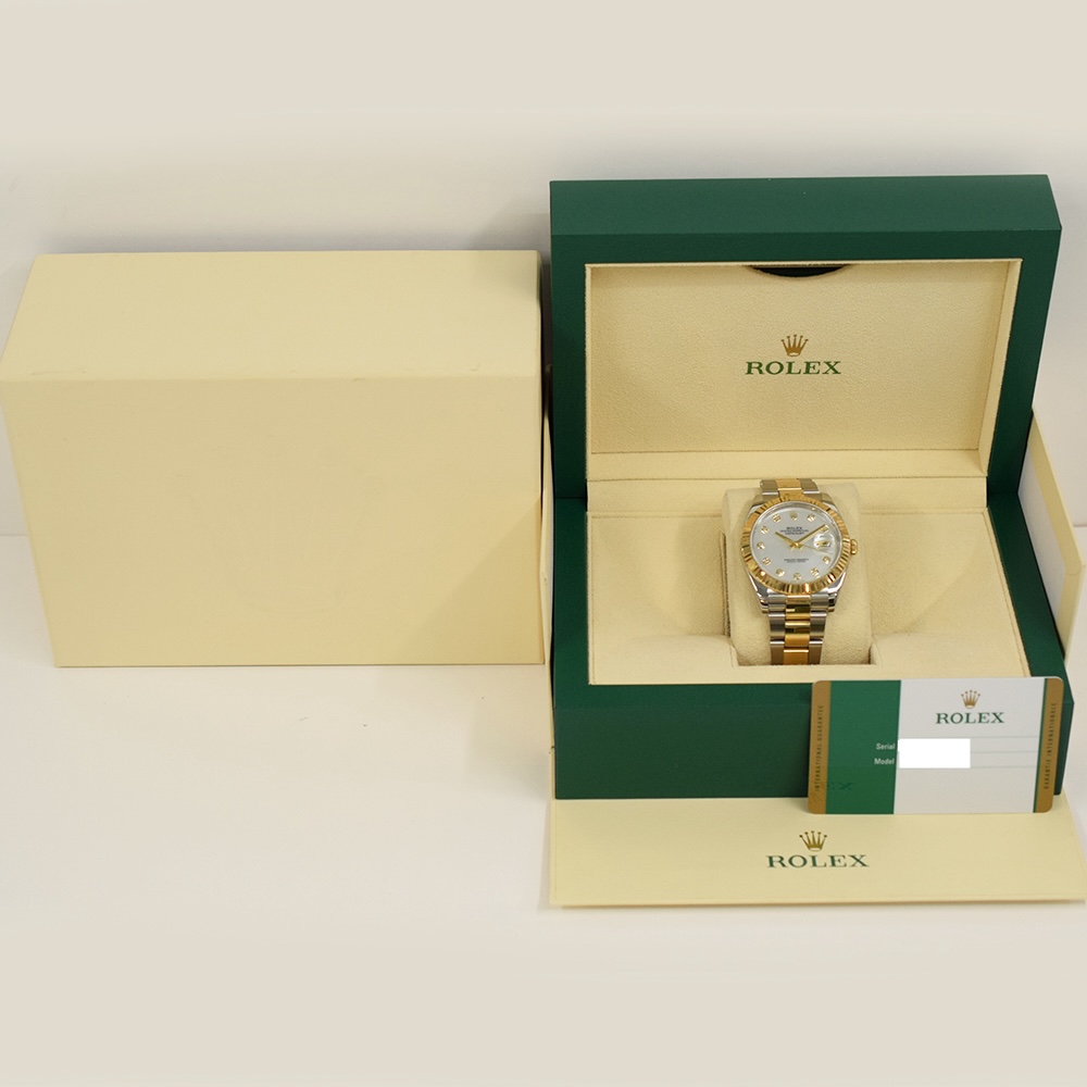 Rolex Datejust 41 Stainless Steel and Yellow Gold Mother of Pearl Diamond Dial 126333G