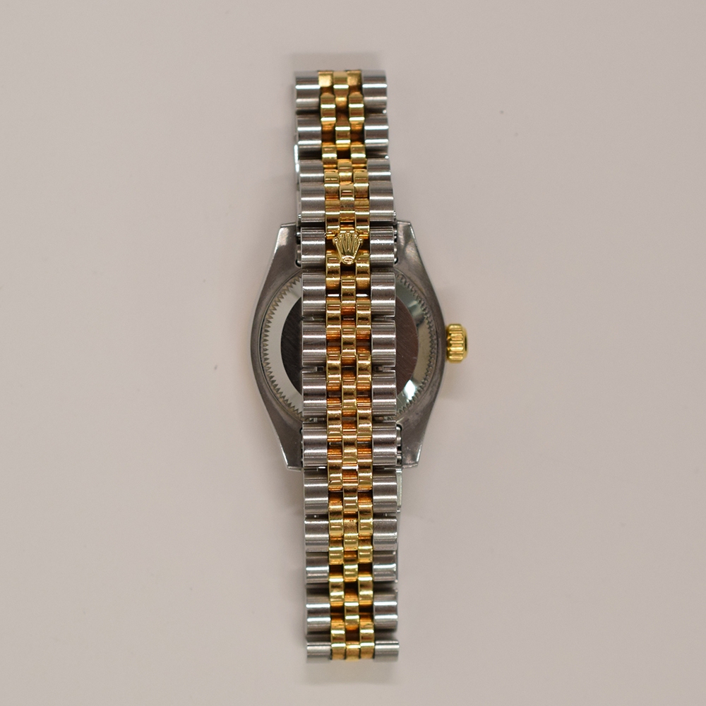 Rolex Lady-Datejust 26 Stainless Steel and Yellow Gold Silver Diamond Dial 179173G