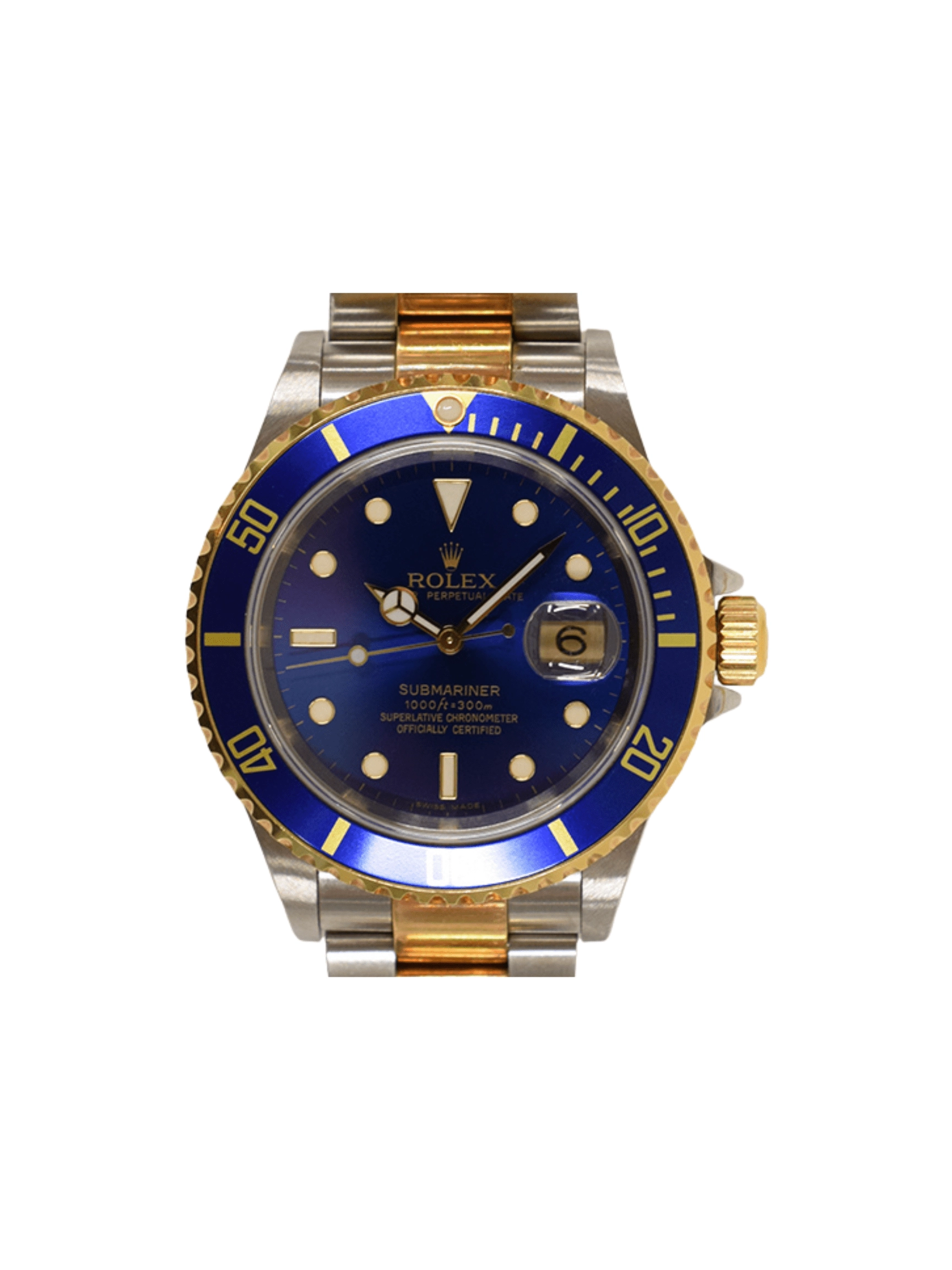 Rolex Submariner Date Stainless Steel and Yellow Gold Blue Dial 16613