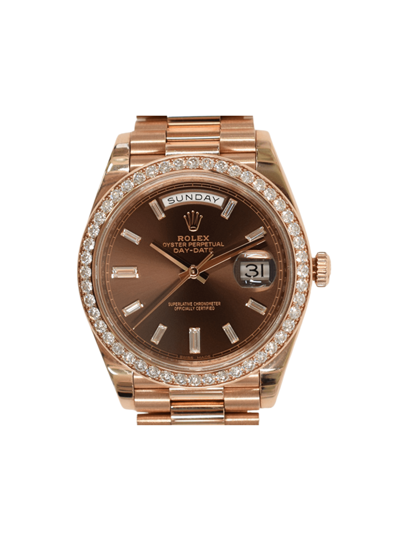 Rolex Day-Date 40 Rose Gold Chocolate Diamond Dial 228345RBR