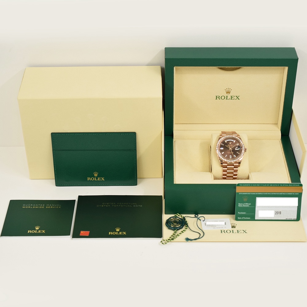 Rolex Day-Date 40 Rose Gold Chocolate Diamond Dial 228345RBR