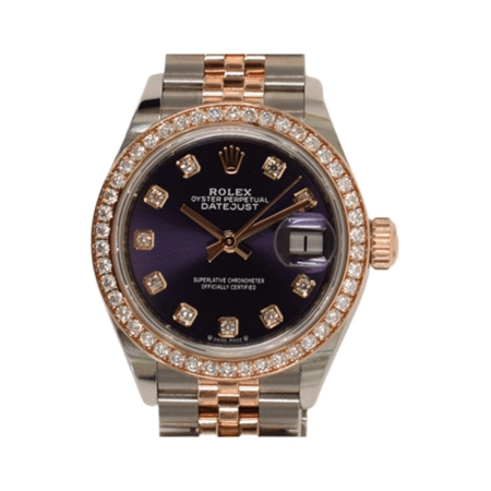 Rolex Lady-Datejust Stainless Steel and Rose Gold Purple Diamond Dial 279381RBR