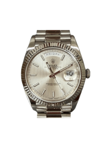 Rolex Day-Date 40 White Gold Silver Striped Dial 228239