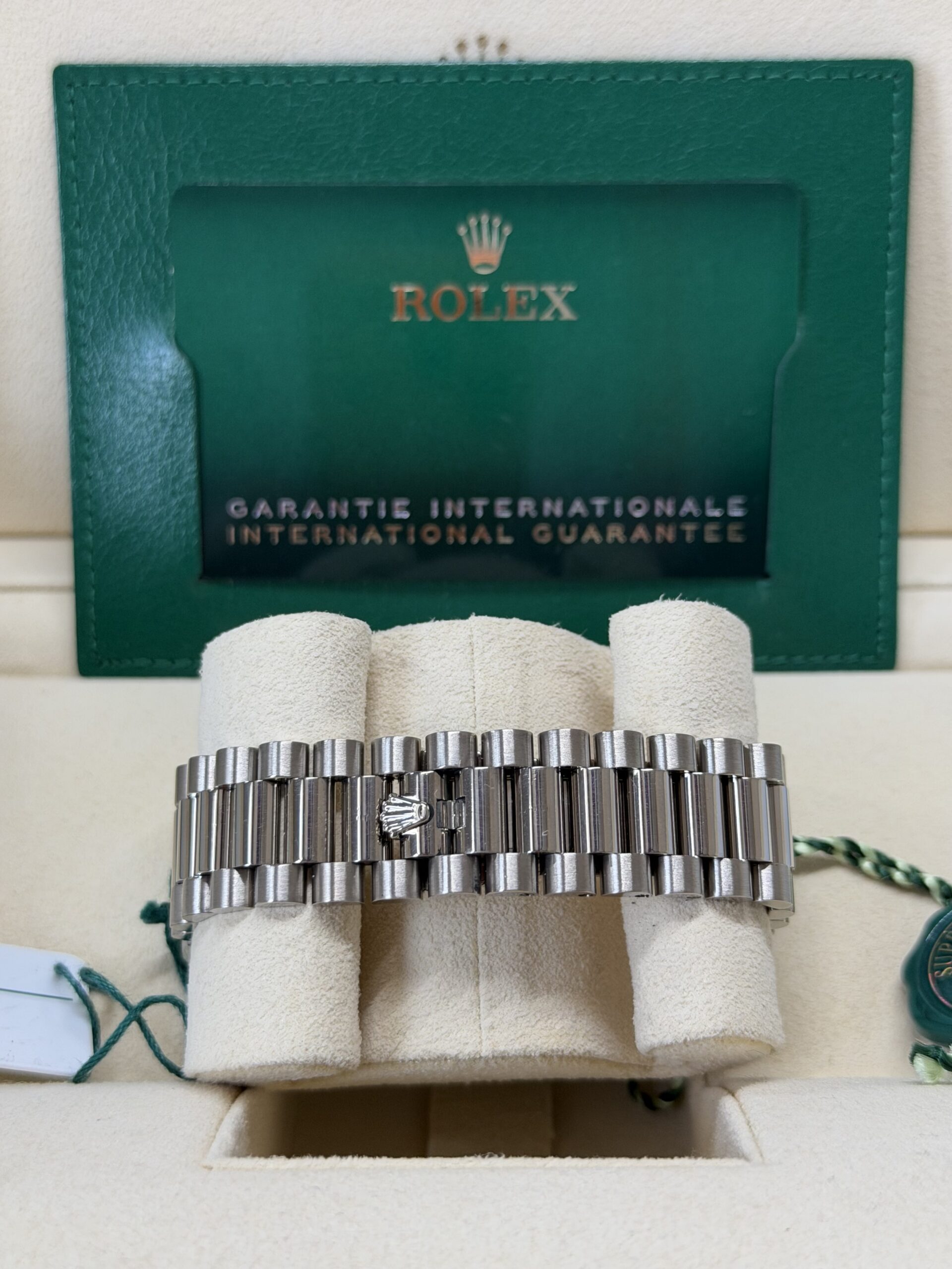 Rolex Day-Date 40 White Gold Silver Striped Dial 228239