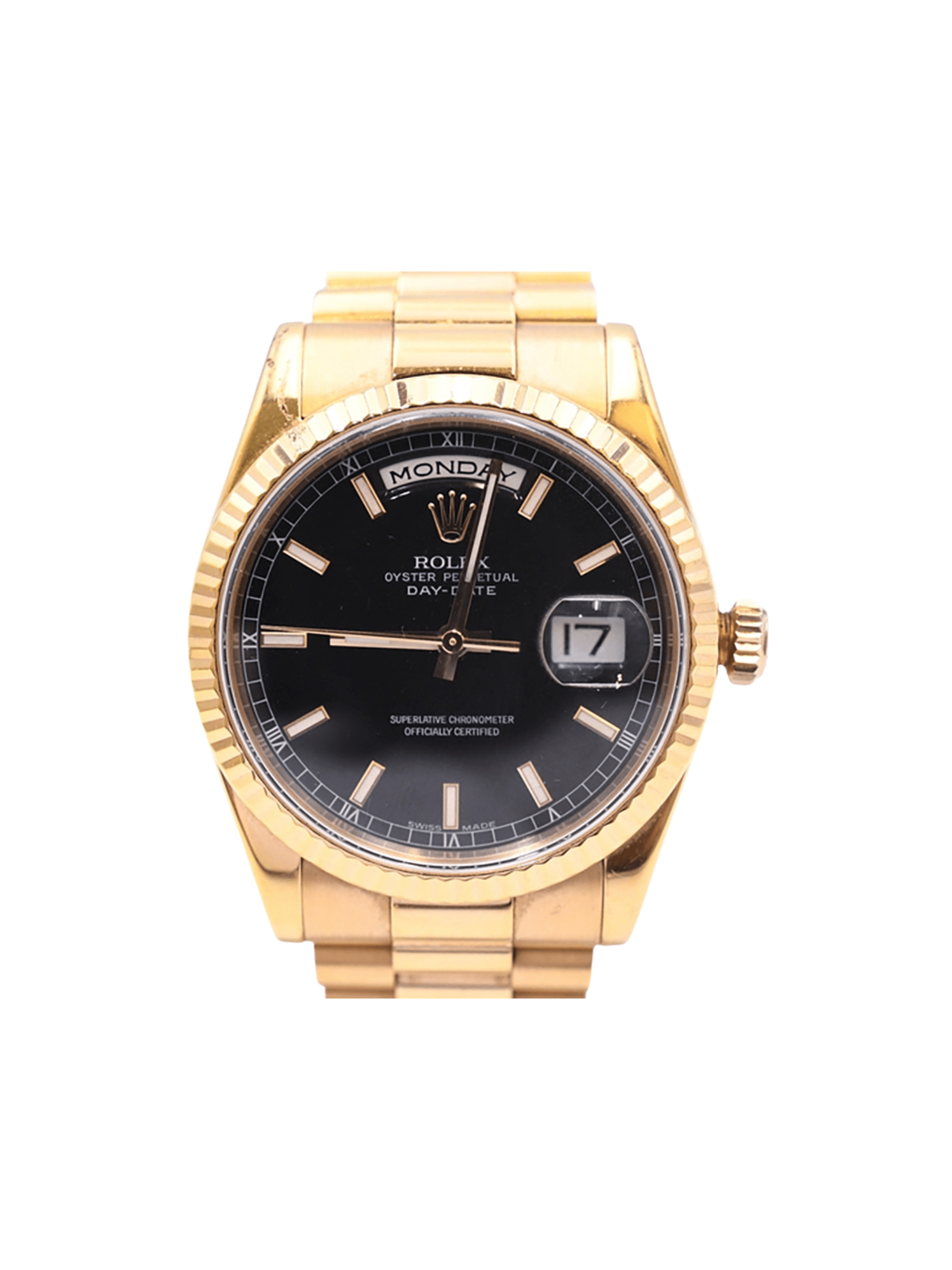 Rolex Day-Date 36 Rose Gold Black Dial 118235