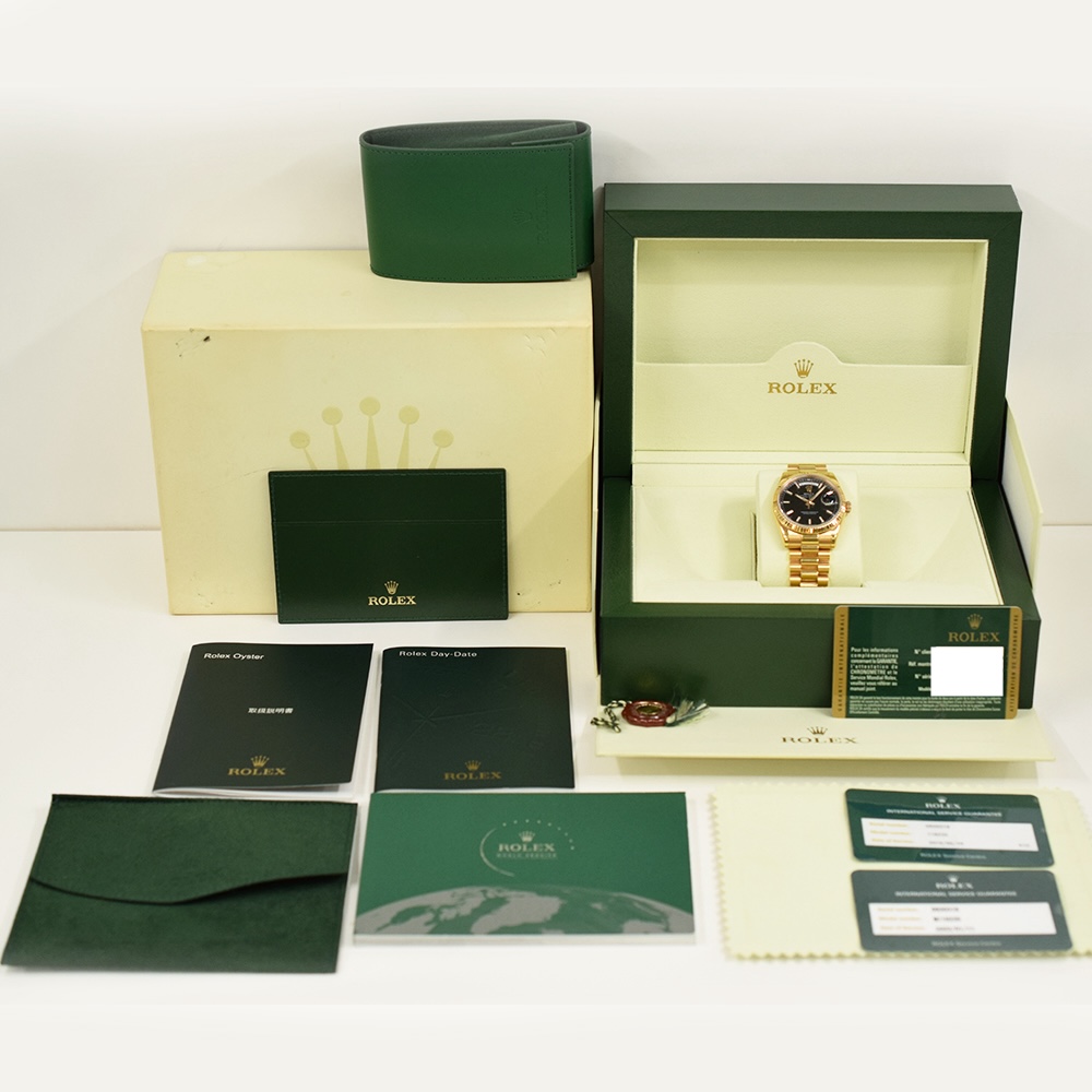 Rolex Day-Date 36 Rose Gold Black Dial 118235
