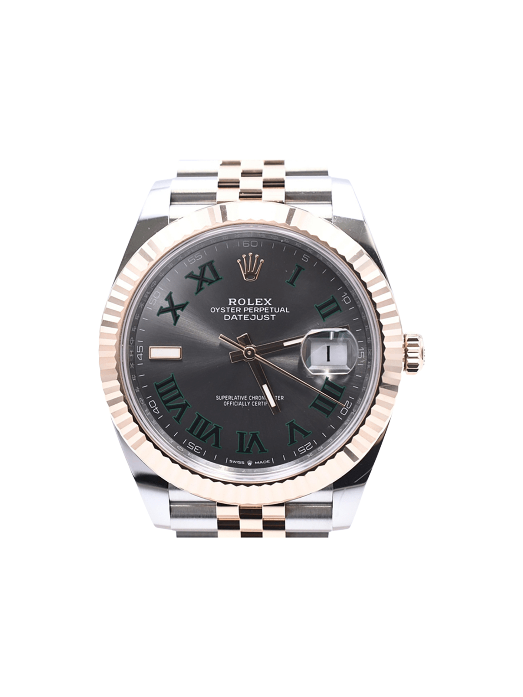 Rolex Datejust 41 Stainless Steel and Rose Gold Wimbledon Roman Dial 126331