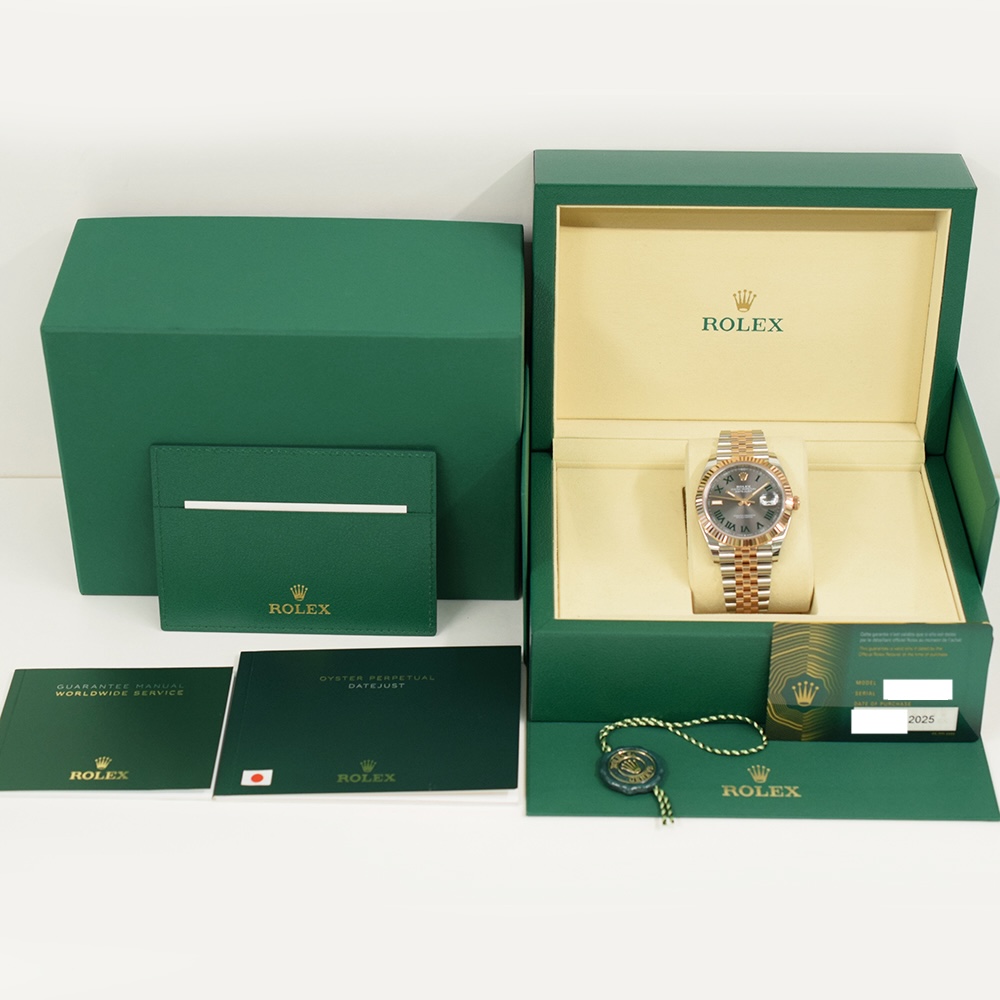 Rolex Datejust 41 Stainless Steel and Rose Gold Wimbledon Roman Dial 126331