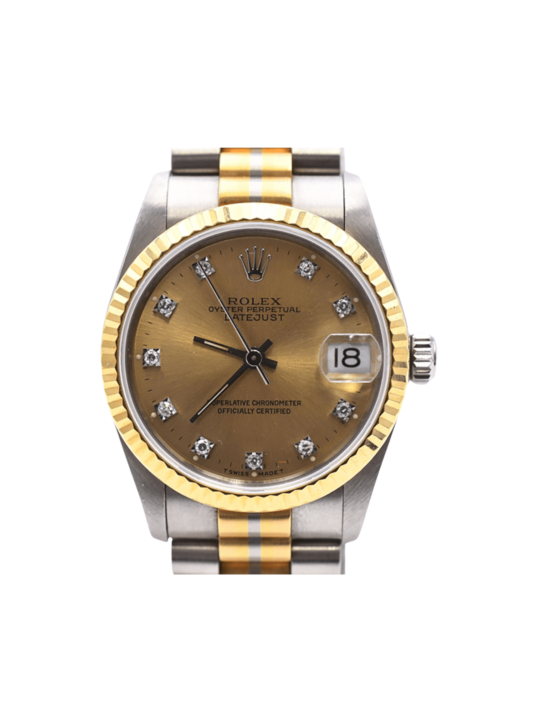 Rolex Datejust Stainless Steel and Yellow Gold Champagne Diamond Dial 68279BIC