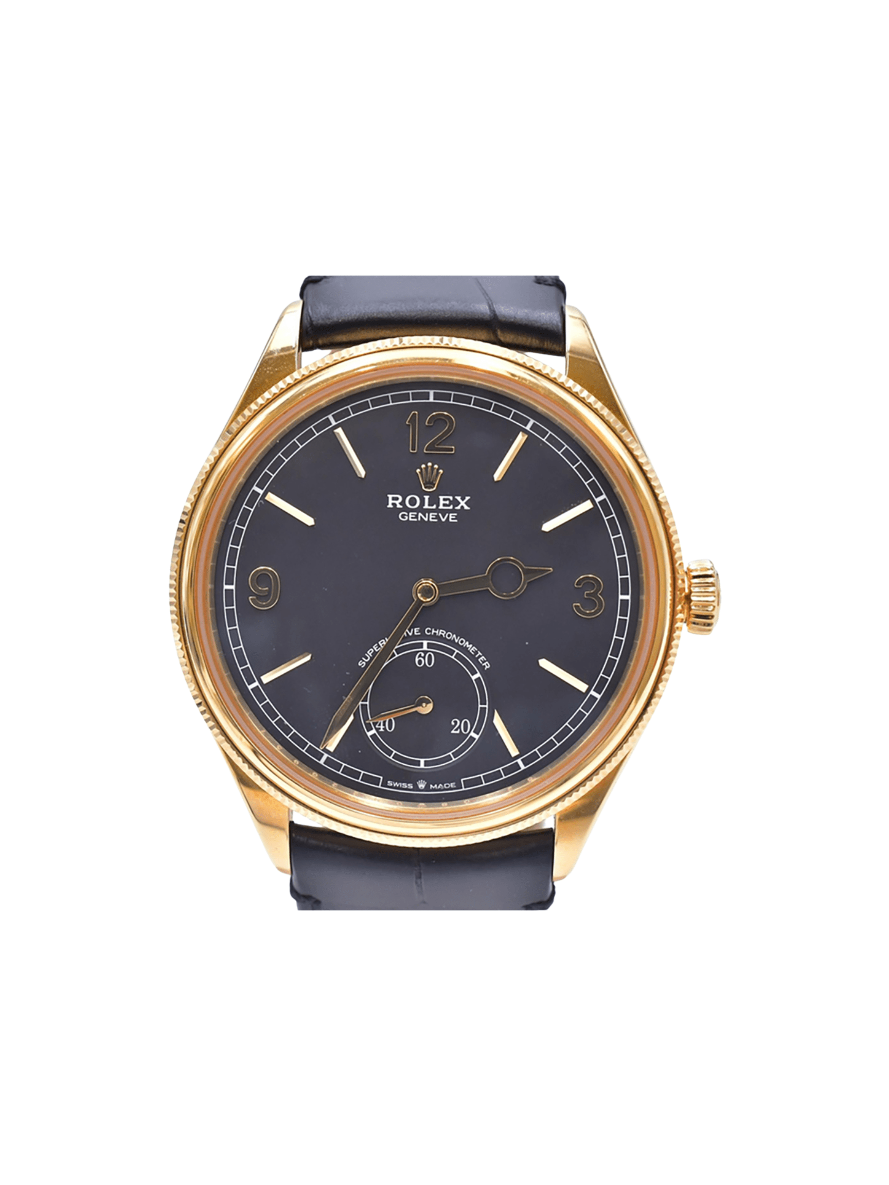 Rolex 1908 Yellow Gold Black Arabic Dial 52508