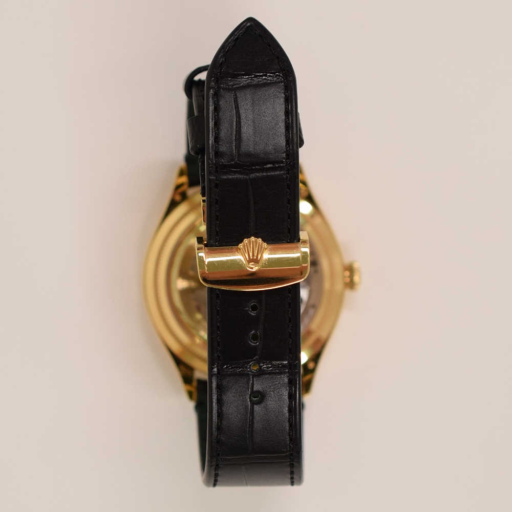 Rolex 1908 Yellow Gold Black Arabic Dial 52508