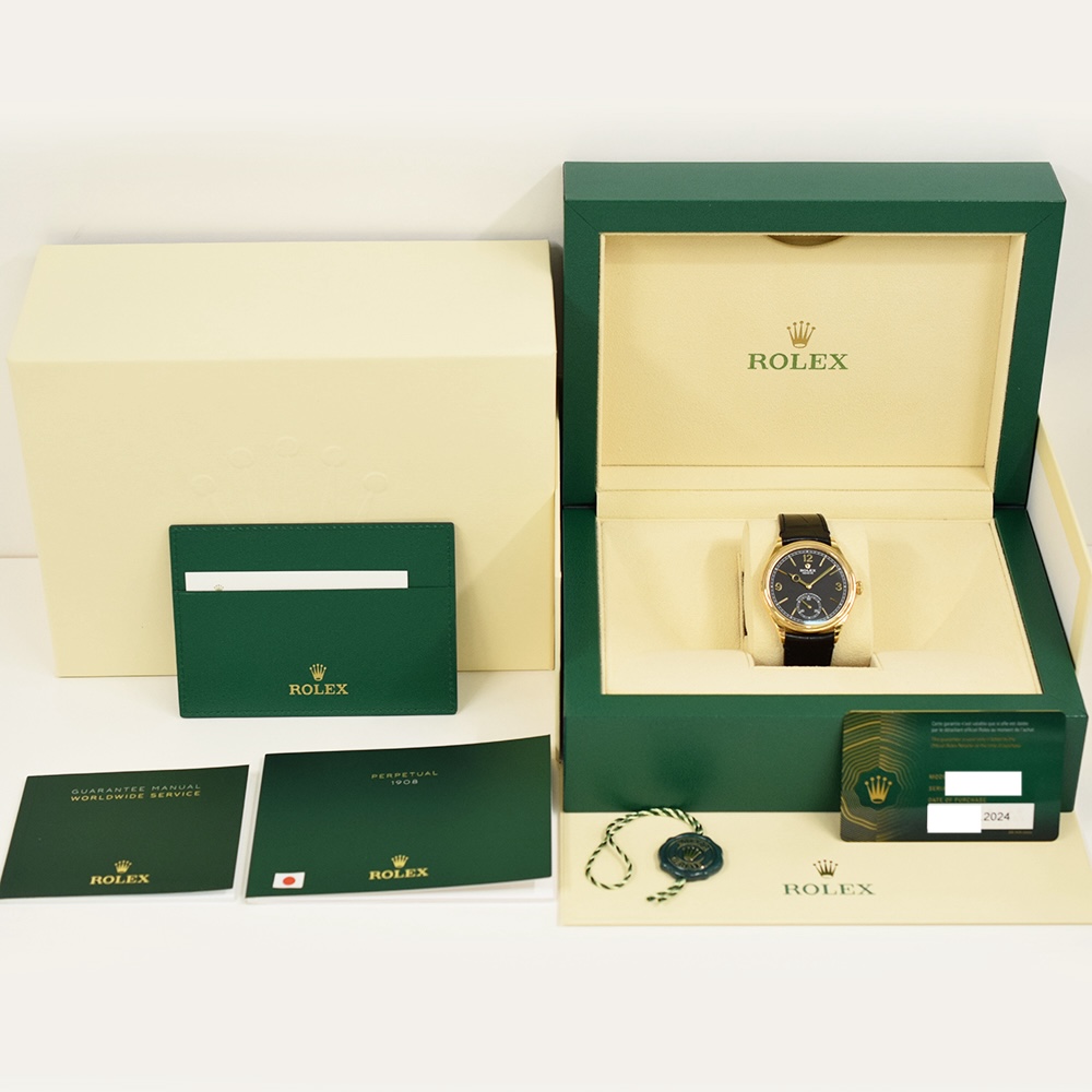 Rolex 1908 Yellow Gold Black Arabic Dial 52508