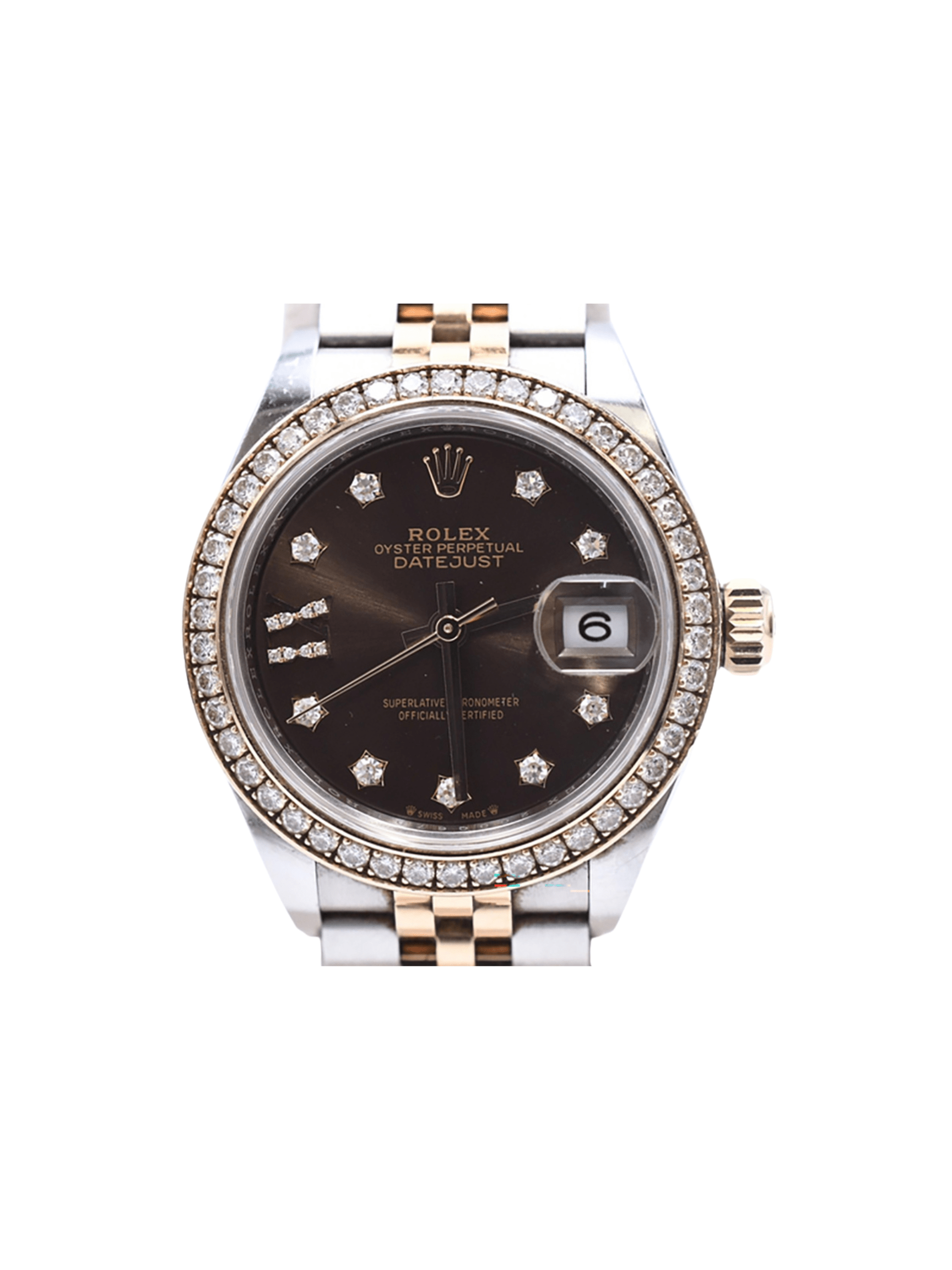 Rolex Lady-Datejust Stainless Steel and Rose Gold Chocolate Diamond Dial 279381RBR