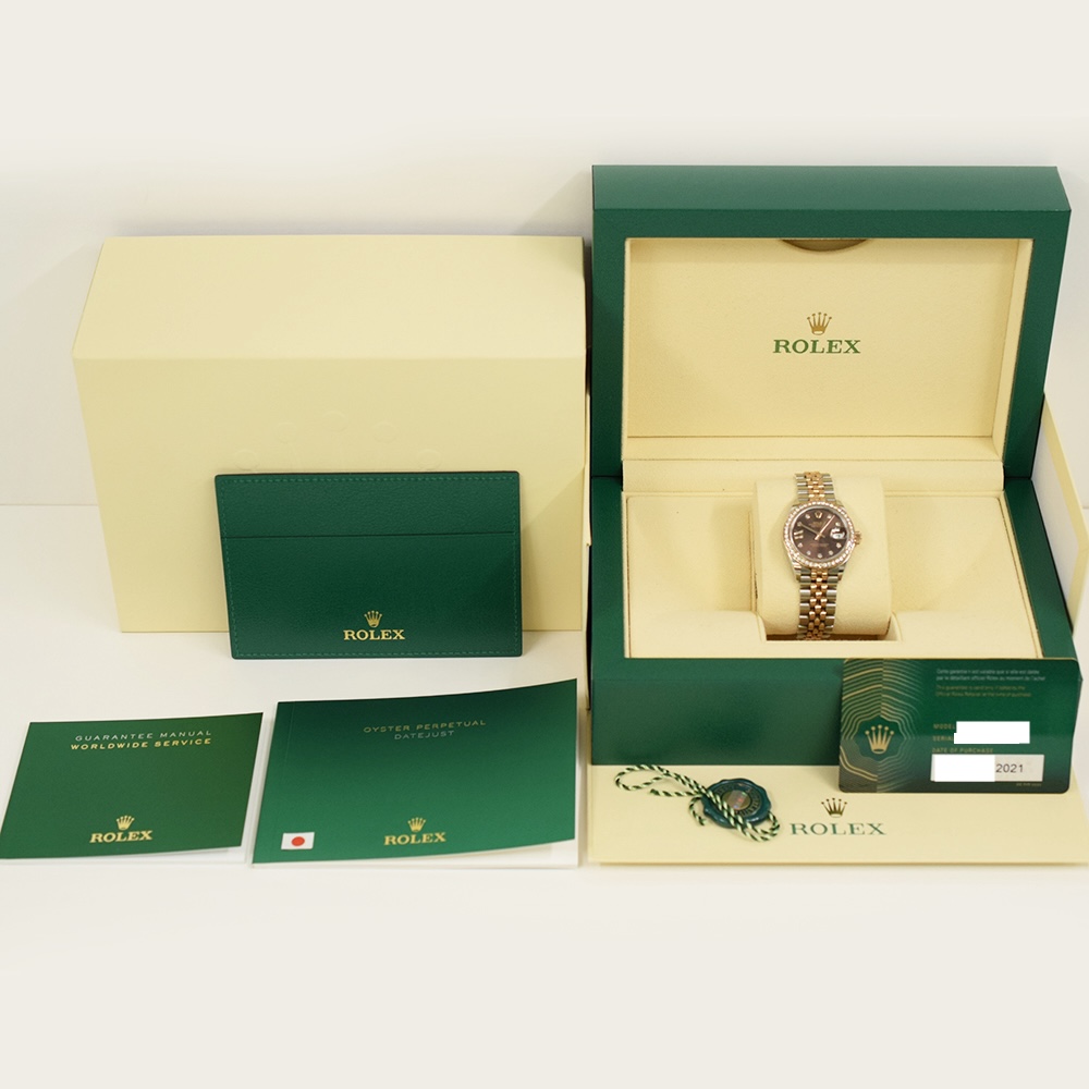 Rolex Lady-Datejust Stainless Steel and Rose Gold Chocolate Diamond Dial 279381RBR