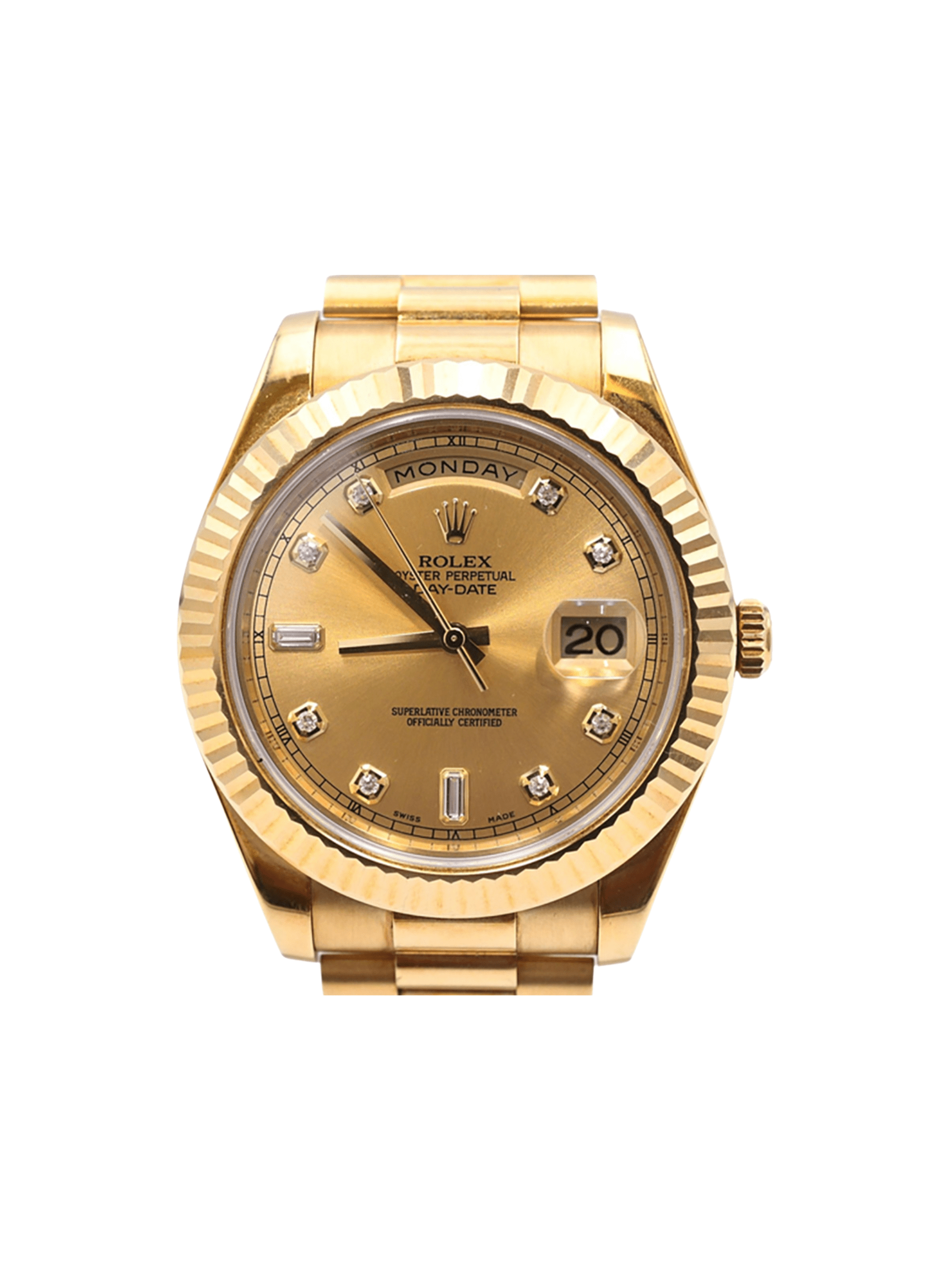 Rolex Day-Date II Yellow Gold Champagne Diamond Dial 218238A