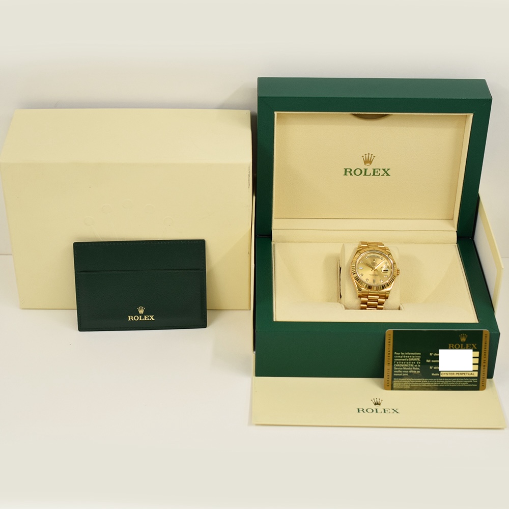 Rolex Day-Date II Yellow Gold Champagne Diamond Dial 218238A