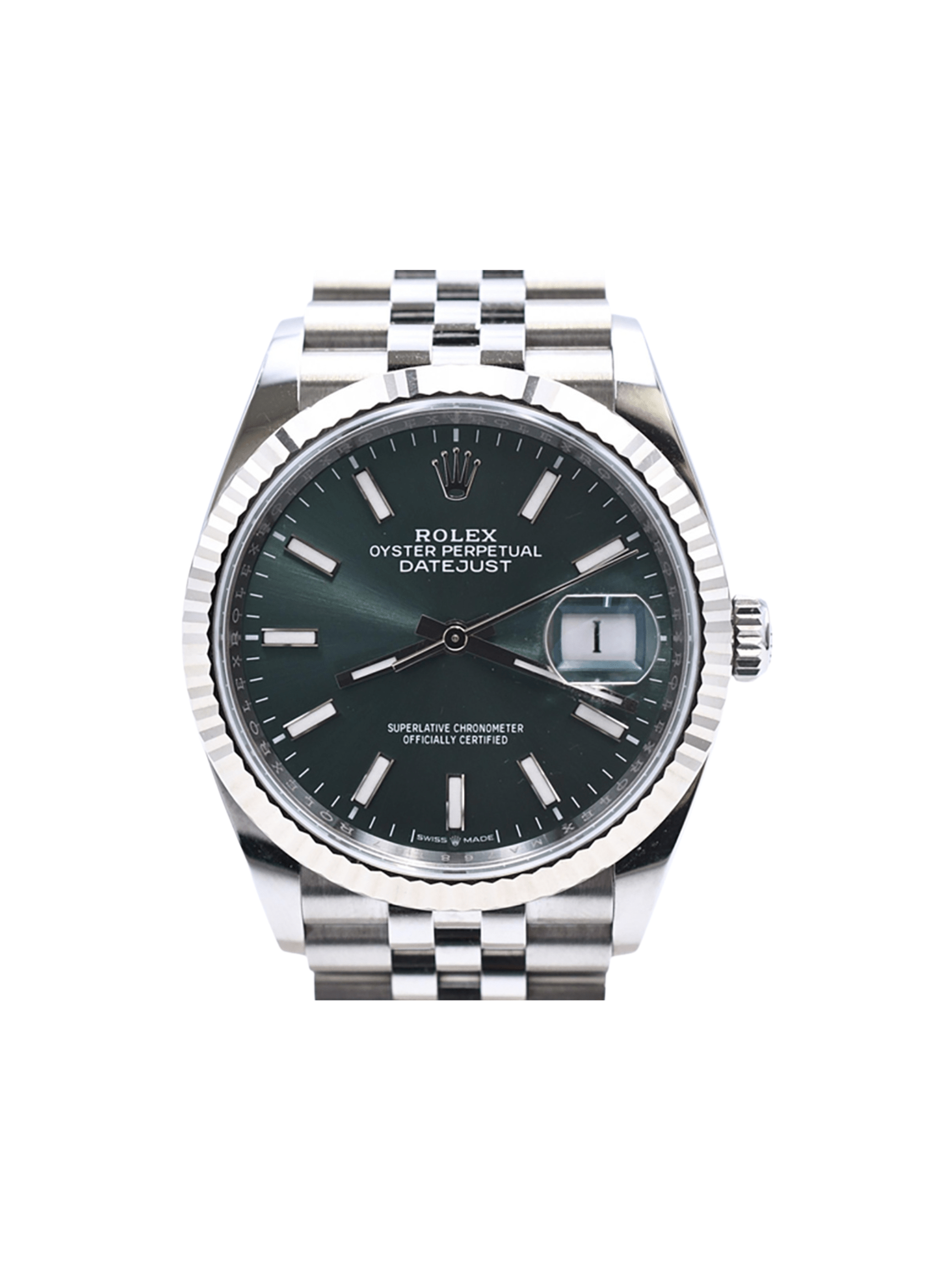 Rolex Datejust 36 Stainless Steel and White Gold Mint Green Dial 126234