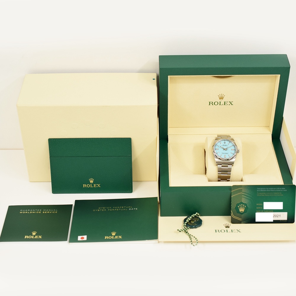 Rolex Oyster Perpetual 36 Stainless Steel Turquoise Stick Dial 126000
