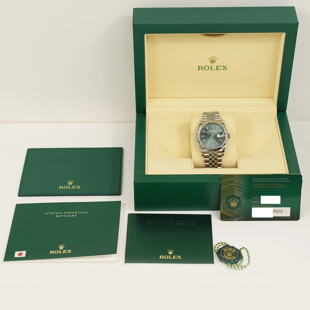 Rolex Datejust 36 Stainless Steel and White Gold Mint Green Dial 126234
