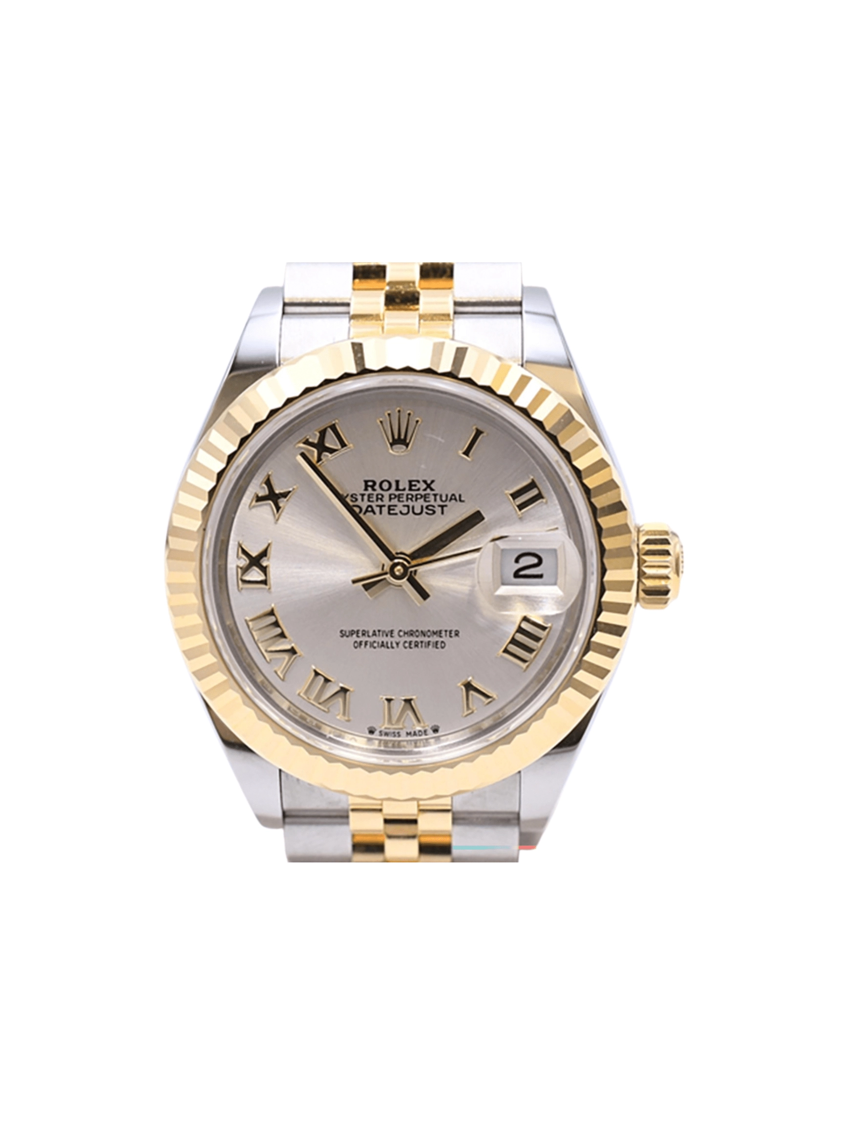 Rolex Lady-Datejust Stainless Steel and Yellow Gold Silver Roman Dial 279173