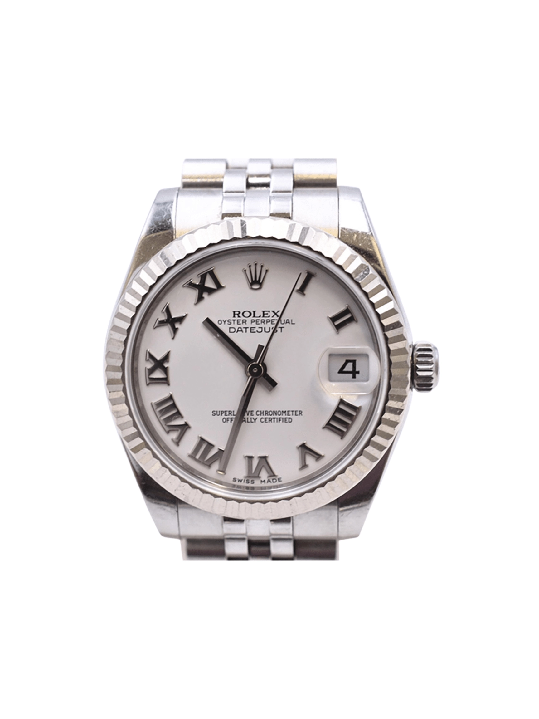Rolex Datejust Stainless Steel and White Gold White Roman Dial 178274