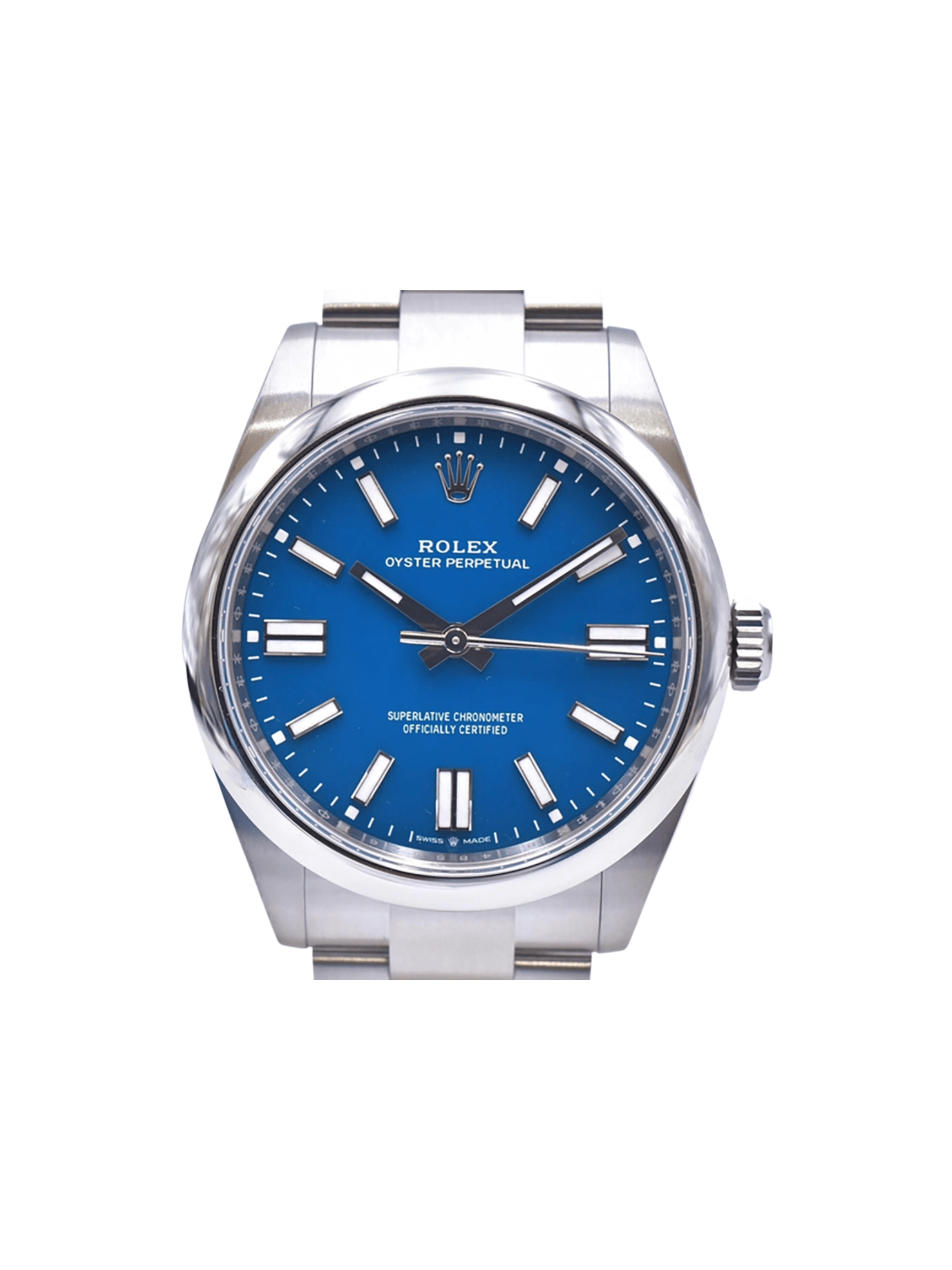 Rolex Oyster Perpetual Stainless Steel Blue Stick Dial 134300