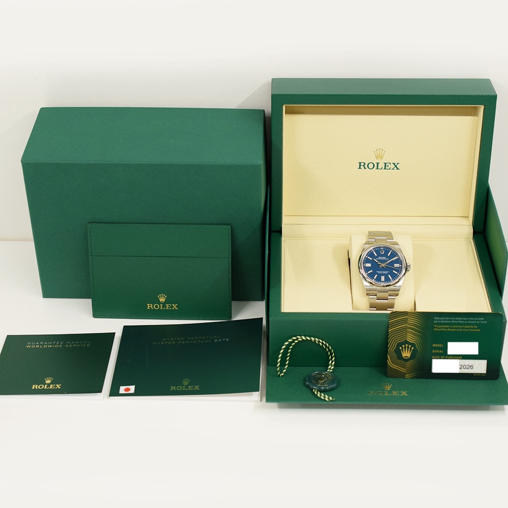 Rolex Oyster Perpetual Stainless Steel Blue Stick Dial 134300