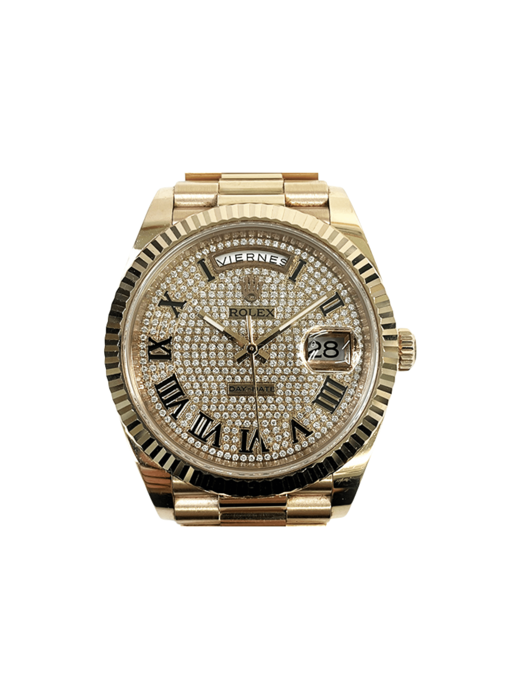 Rolex Day-Date 40 Rose Gold Pave Diamond Dial 228235