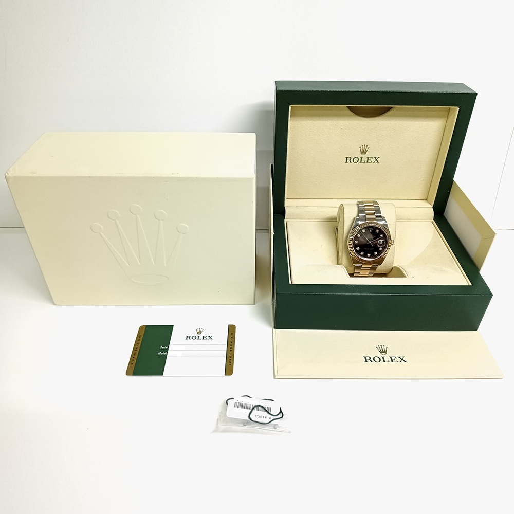 Rolex Datejust 41 Gold/Steel Chocolate Diamond Dial 126331 Bracelet