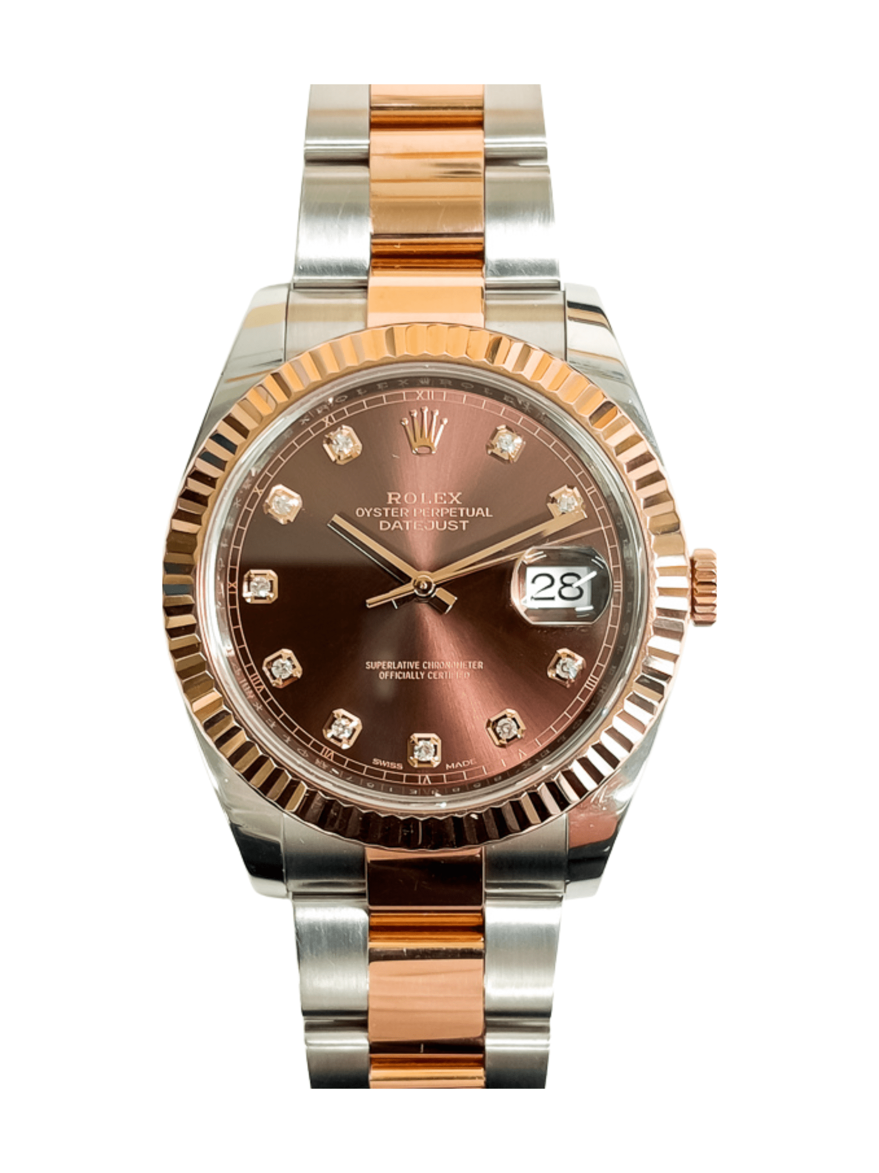Rolex Datejust 41 Gold/Steel Chocolate Diamond Dial 126331 Bracelet