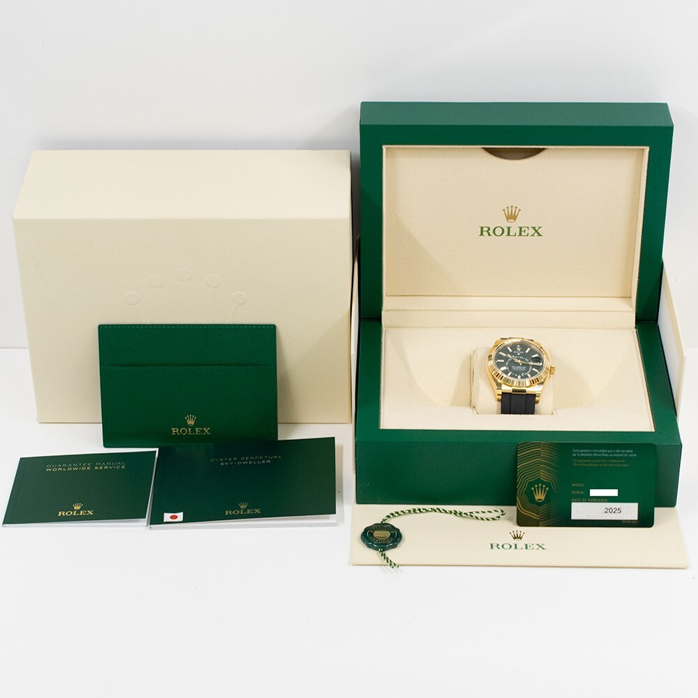 Rolex Sky-dweller Yellow Gold Green Stick Dial 336238