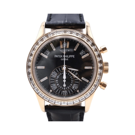 Patek Philippe Nautilus Annual Calendar Chronograph Rose Gold Black Dial 5961R-010