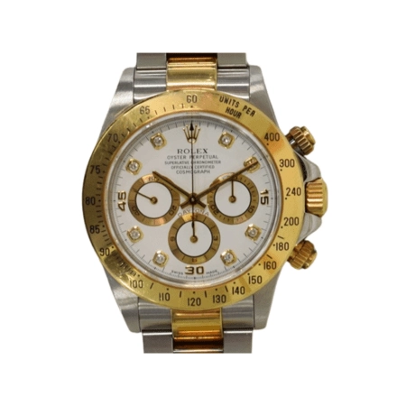 Rolex Daytona "Zenith Movement" Stainless Steel and Yellow Gold White Diamond Dial 16523