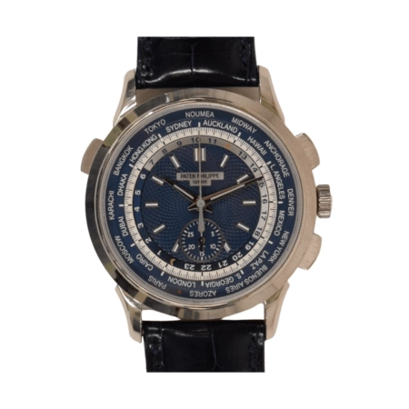 Patek Philippe World Time Chronograph White Gold Blue Dial 5930G-001
